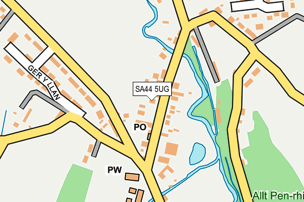 SA44 5UG map - OS OpenMap – Local (Ordnance Survey)