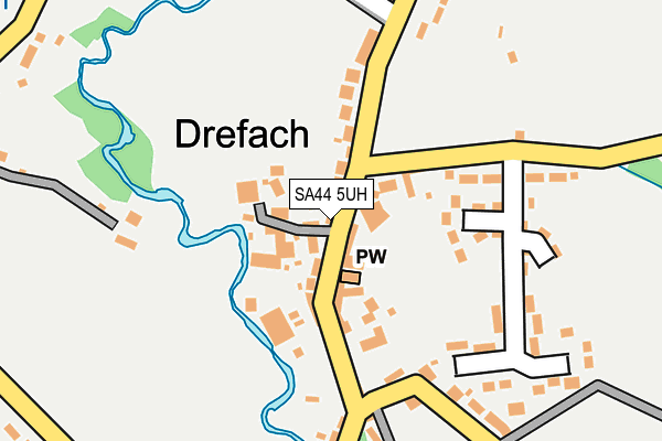 SA44 5UH map - OS OpenMap – Local (Ordnance Survey)
