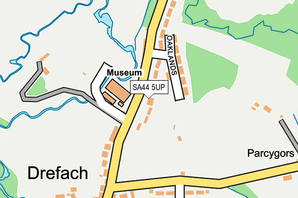 SA44 5UP map - OS OpenMap – Local (Ordnance Survey)