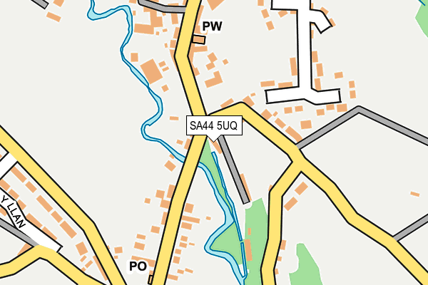 SA44 5UQ map - OS OpenMap – Local (Ordnance Survey)