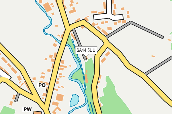 SA44 5UU map - OS OpenMap – Local (Ordnance Survey)