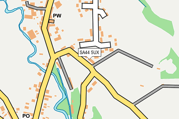 SA44 5UX map - OS OpenMap – Local (Ordnance Survey)