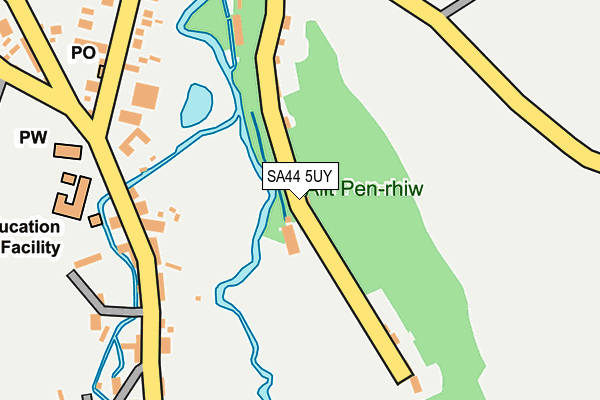 SA44 5UY map - OS OpenMap – Local (Ordnance Survey)