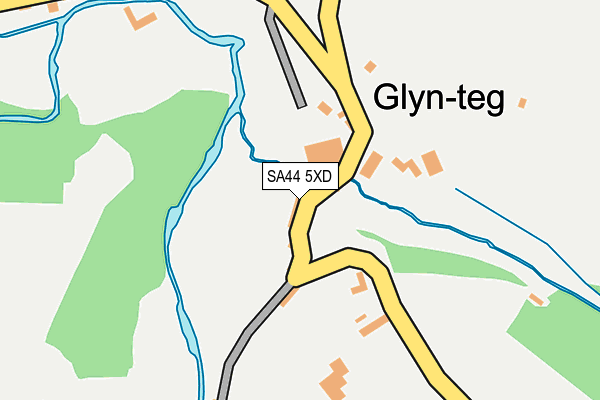 SA44 5XD map - OS OpenMap – Local (Ordnance Survey)