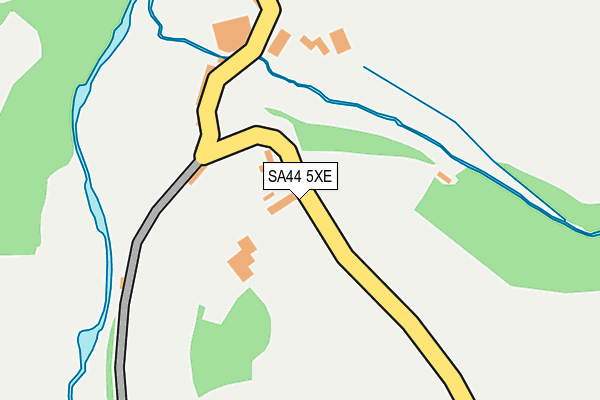 SA44 5XE map - OS OpenMap – Local (Ordnance Survey)