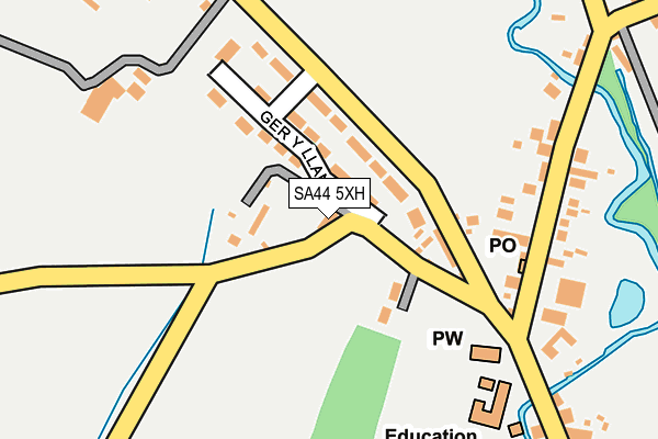 SA44 5XH map - OS OpenMap – Local (Ordnance Survey)