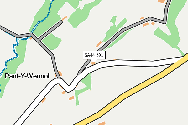 SA44 5XJ map - OS OpenMap – Local (Ordnance Survey)