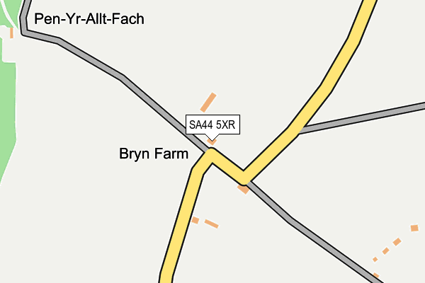 SA44 5XR map - OS OpenMap – Local (Ordnance Survey)