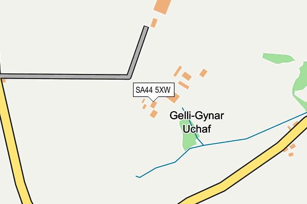 SA44 5XW map - OS OpenMap – Local (Ordnance Survey)