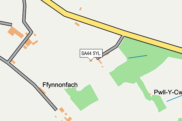 SA44 5YL map - OS OpenMap – Local (Ordnance Survey)