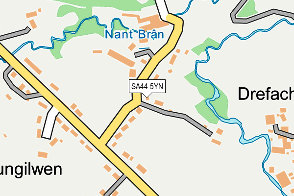 SA44 5YN map - OS OpenMap – Local (Ordnance Survey)