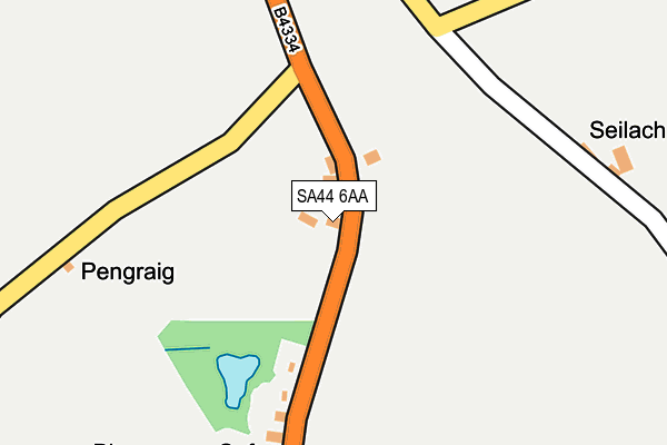 SA44 6AA map - OS OpenMap – Local (Ordnance Survey)