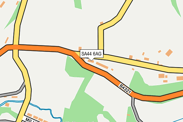 SA44 6AG map - OS OpenMap – Local (Ordnance Survey)