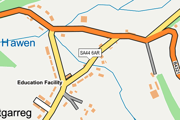 SA44 6AR map - OS OpenMap – Local (Ordnance Survey)