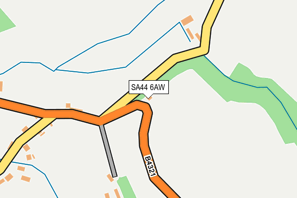SA44 6AW map - OS OpenMap – Local (Ordnance Survey)