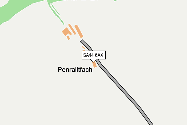 SA44 6AX map - OS OpenMap – Local (Ordnance Survey)