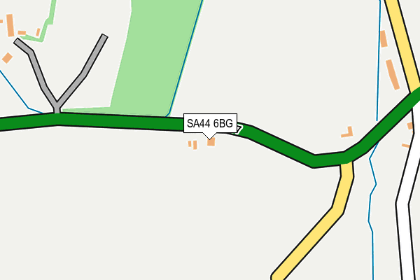 SA44 6BG map - OS OpenMap – Local (Ordnance Survey)