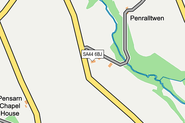 SA44 6BJ map - OS OpenMap – Local (Ordnance Survey)