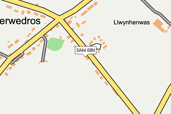 SA44 6BN map - OS OpenMap – Local (Ordnance Survey)