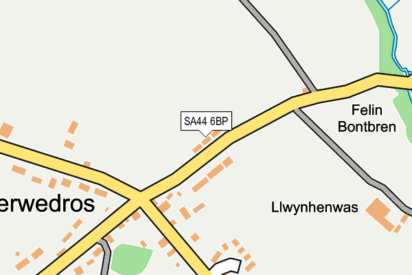 SA44 6BP map - OS OpenMap – Local (Ordnance Survey)