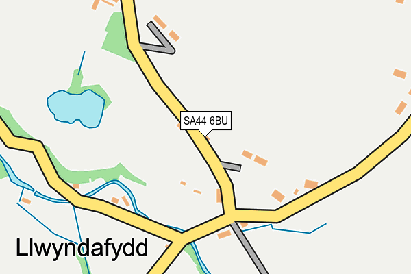 SA44 6BU map - OS OpenMap – Local (Ordnance Survey)