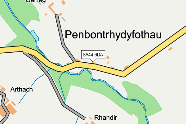 SA44 6DA map - OS OpenMap – Local (Ordnance Survey)