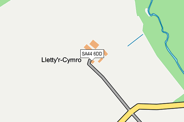 SA44 6DD map - OS OpenMap – Local (Ordnance Survey)
