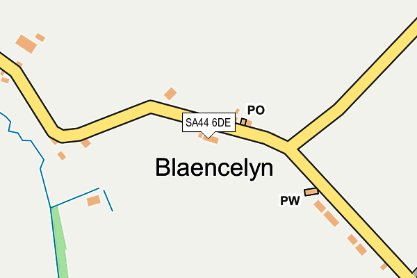 SA44 6DE map - OS OpenMap – Local (Ordnance Survey)