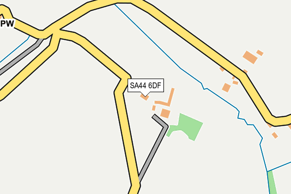 SA44 6DF map - OS OpenMap – Local (Ordnance Survey)