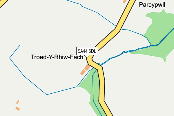 SA44 6DL map - OS OpenMap – Local (Ordnance Survey)