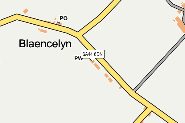 SA44 6DN map - OS OpenMap – Local (Ordnance Survey)