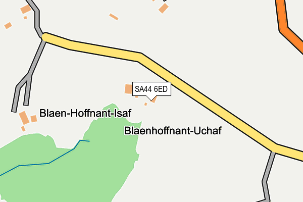 SA44 6ED map - OS OpenMap – Local (Ordnance Survey)
