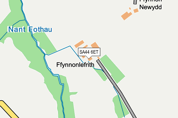 SA44 6ET map - OS OpenMap – Local (Ordnance Survey)
