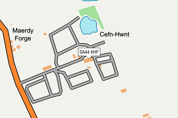 SA44 6HF map - OS OpenMap – Local (Ordnance Survey)