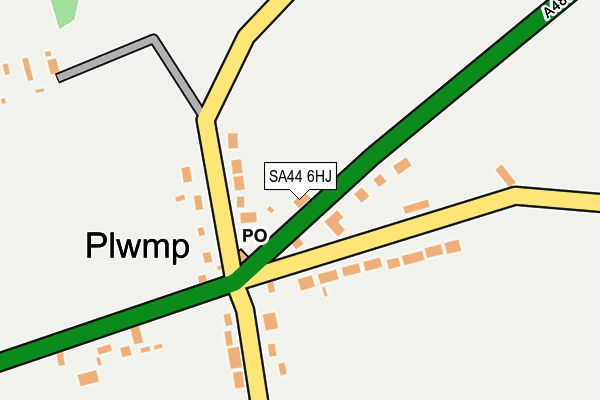 SA44 6HJ map - OS OpenMap – Local (Ordnance Survey)