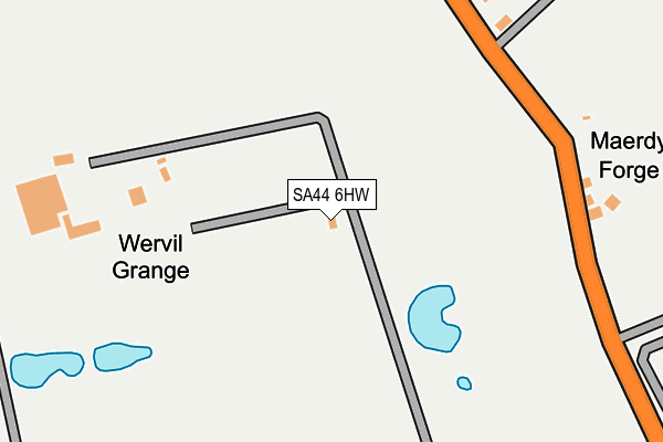 SA44 6HW map - OS OpenMap – Local (Ordnance Survey)