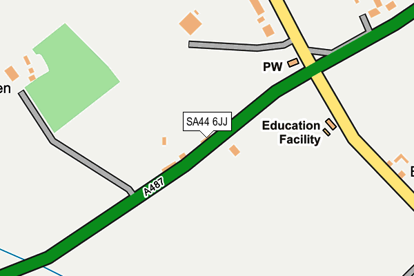 SA44 6JJ map - OS OpenMap – Local (Ordnance Survey)