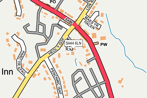 SA44 6LN map - OS OpenMap – Local (Ordnance Survey)