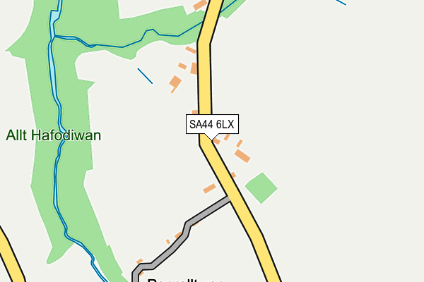 SA44 6LX map - OS OpenMap – Local (Ordnance Survey)