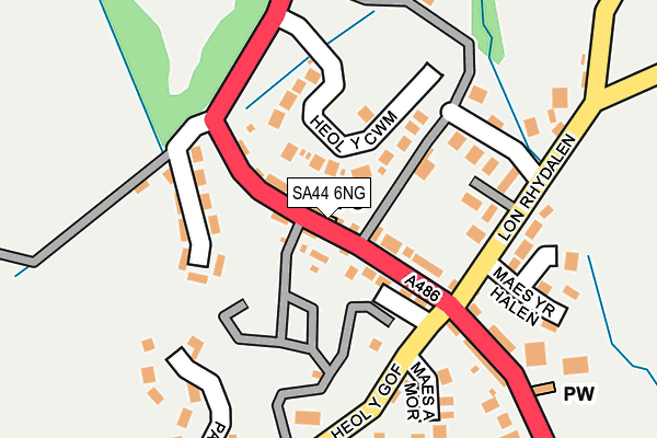 SA44 6NG map - OS OpenMap – Local (Ordnance Survey)