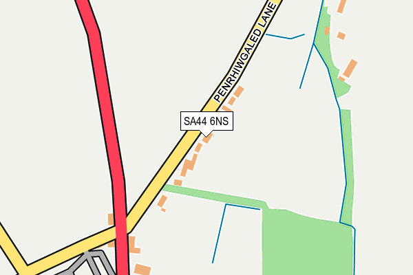 SA44 6NS map - OS OpenMap – Local (Ordnance Survey)