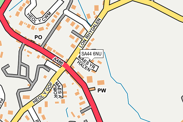 SA44 6NU map - OS OpenMap – Local (Ordnance Survey)