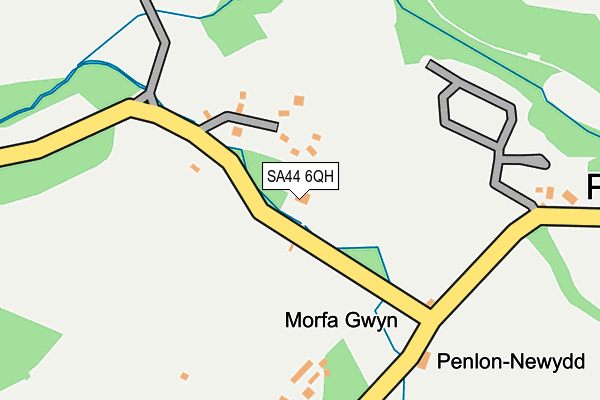 SA44 6QH map - OS OpenMap – Local (Ordnance Survey)