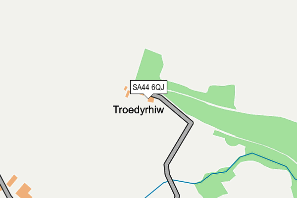SA44 6QJ map - OS OpenMap – Local (Ordnance Survey)