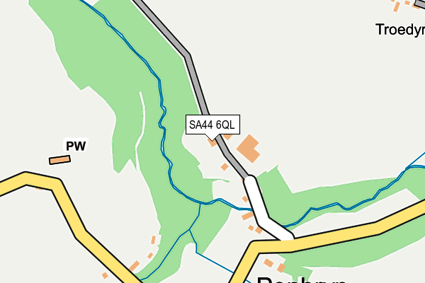 SA44 6QL map - OS OpenMap – Local (Ordnance Survey)