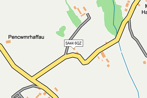 SA44 6QZ map - OS OpenMap – Local (Ordnance Survey)