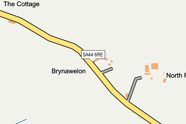 SA44 6RE map - OS OpenMap – Local (Ordnance Survey)