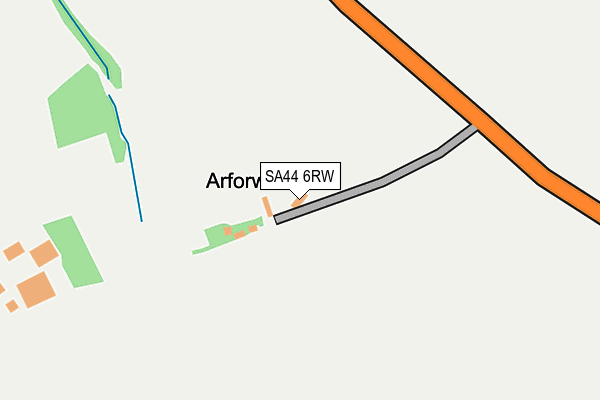 SA44 6RW map - OS OpenMap – Local (Ordnance Survey)