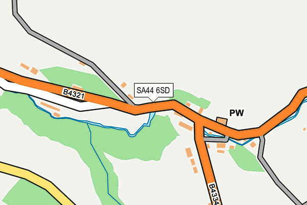 SA44 6SD map - OS OpenMap – Local (Ordnance Survey)