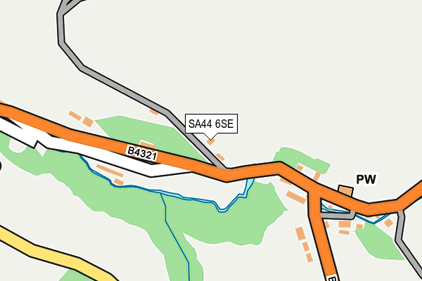 SA44 6SE map - OS OpenMap – Local (Ordnance Survey)